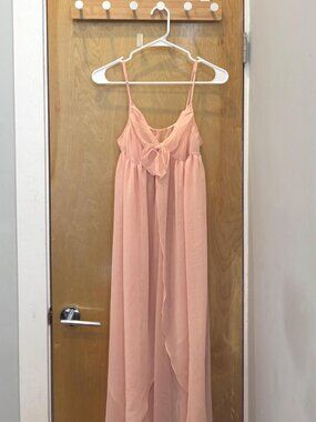 Gold Label Victoria’s Secret Peach Chiffon Slip - Vintage Sheer Lingerie Dress